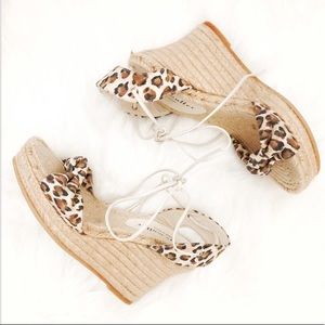 Bettye Muller Leopard Platforms Sandal Wedges